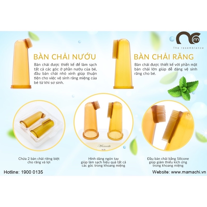 Dụng cụ vệ sinh răng miệng cho trẻ sơ sinh chất liệu Silicone Nano bạc Mamachi