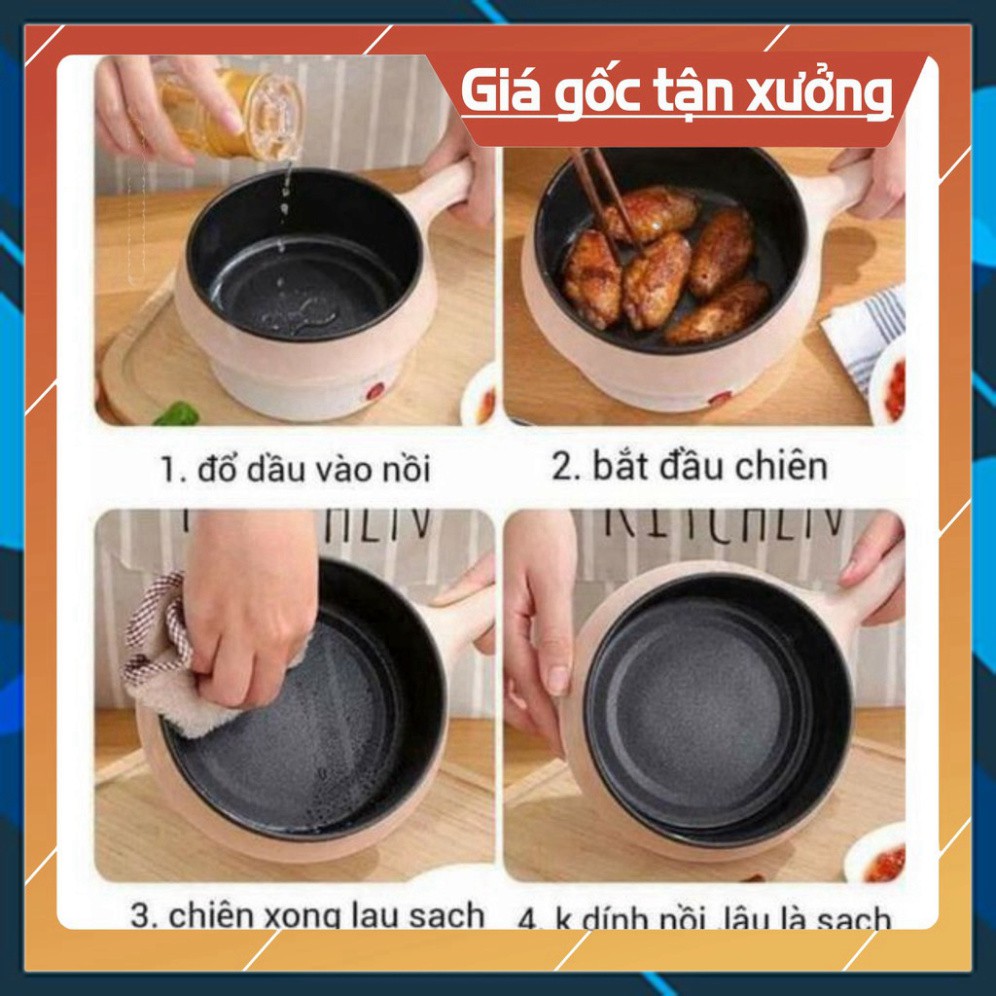 [ sale mùa hè] Chảo nồi điện mini đa năng 2 tầng .