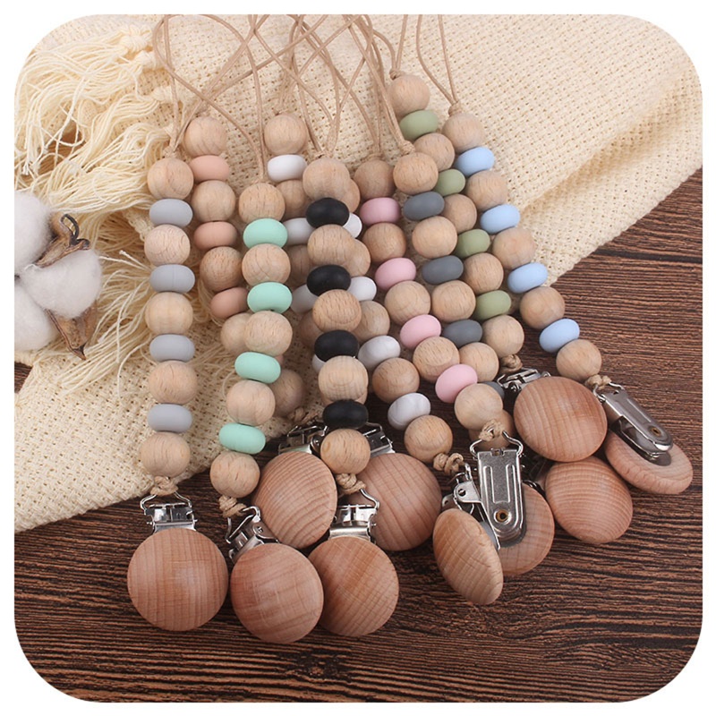 Giá Đỡ Núm Vú Giả Xỏ Hạt Sồi Handmade Dành Cho Trẻ Sơ Sinh