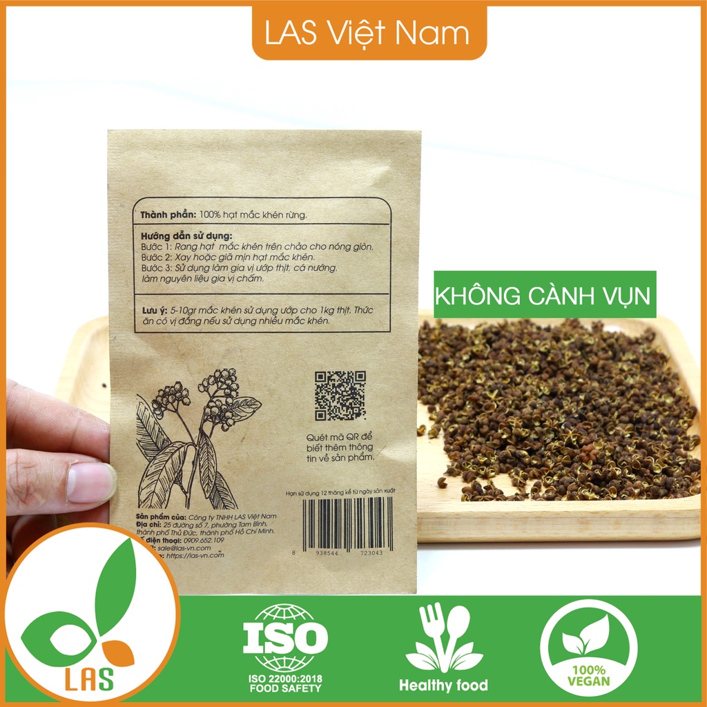 Hạt mắc khén thượng hạng, không cành vụn - Gói 500gr, 20gr | LAS Việt Nam