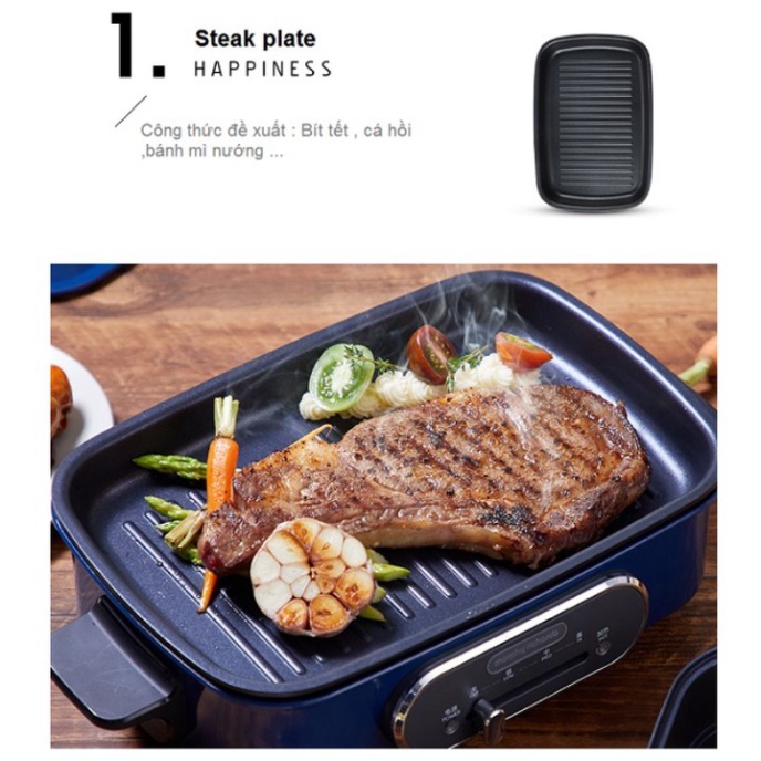 Bộ nồi lẩu nướng cao cấp đa năng thương hiệu Morphy Richards MR9088 - Công suất 1400W - Hàng Chính Hãng