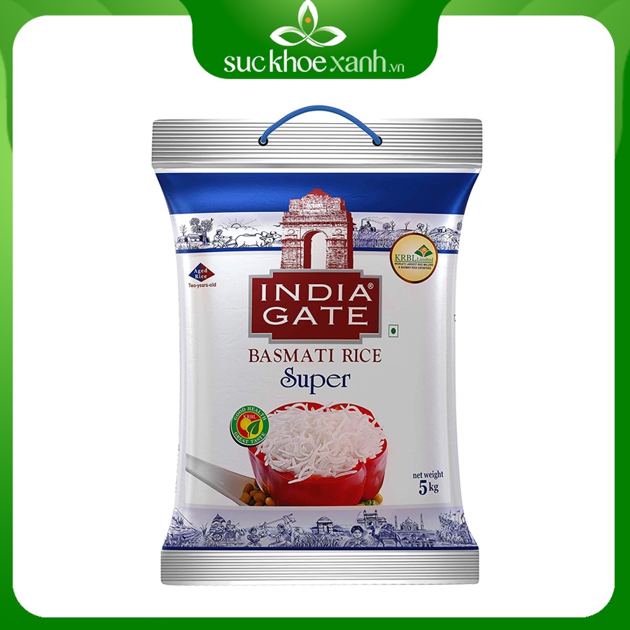 Gạo Basmati India Gate Super (Ấn Độ) 5kg ngăn ngừa tiểu đường