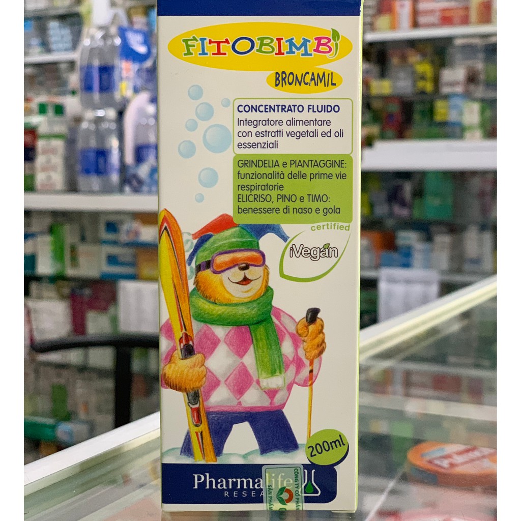 (CHÍNH HÃNG) Siro Broncamil Bimbi Pharmalife ITALIA, Giảm Ho, Giảm Viêm Phế Quản