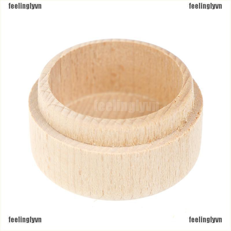 ❤TOP❤ Hộp đựng nhẫn bằng gỗ dạng tròn YO