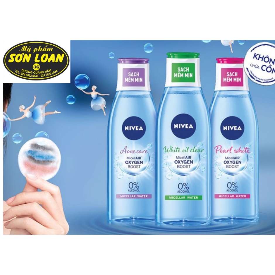 [Chính hãng]Nước tẩy trang Nivea không cồn,dịu nhẹ,lành tính an toàn cho da 200ml 125ml cho da thường da mụn da dầu