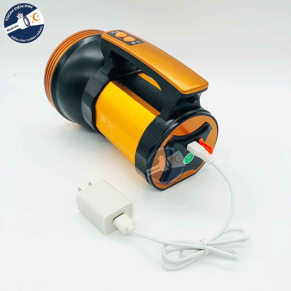 Đèn pin cầm tay siêu sáng 200W YUXING F3 LED chính hãng cao cấp chống nước chuyên dụng đi dã ngoại và phượt