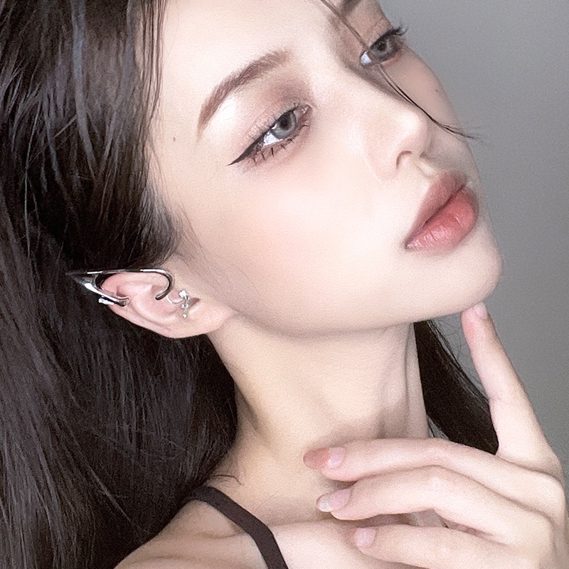 Bông tai dạng kẹp không cần xỏ lỗ màu đỏ thời trang cao cấp cho nữ