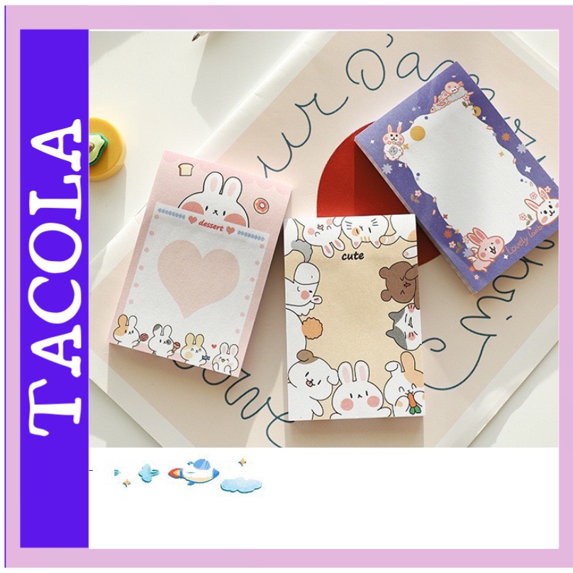 Giấy ghi chú hoạt hình TACOLA, giấy note 80 tờ nhiều mẫu dễ thương N03