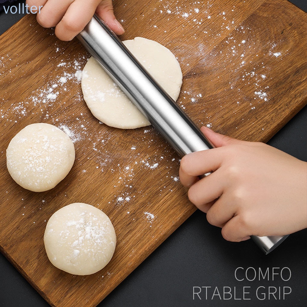 Cây lăn bột làm bánh 22cm bằng thép không gỉ 304 tiện lợi