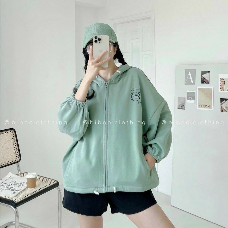 Áo khoác dây kéo in hình cô gái 5 màu chất nỉ ngoại ngoại unisex nam nữ