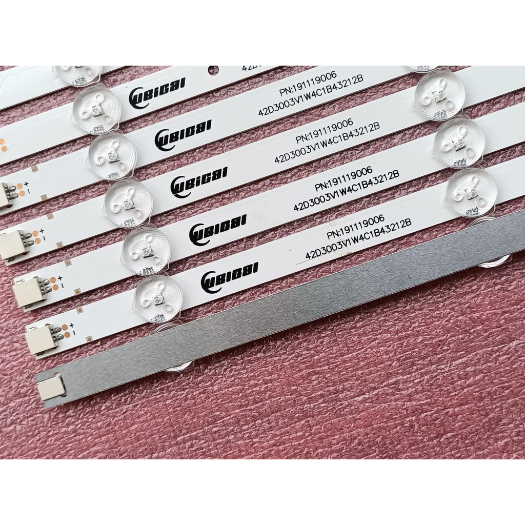 BỘ ĐÈN LED TIVI PANASONIC 42A410 42A400 HÀNG MỚI 100% BỘ 5 THANH DÀI GỒM 10 KHÚC NỐI LẠI, MỖI KHÚC 4 BÓNG 3V, DÀI 42,5cm