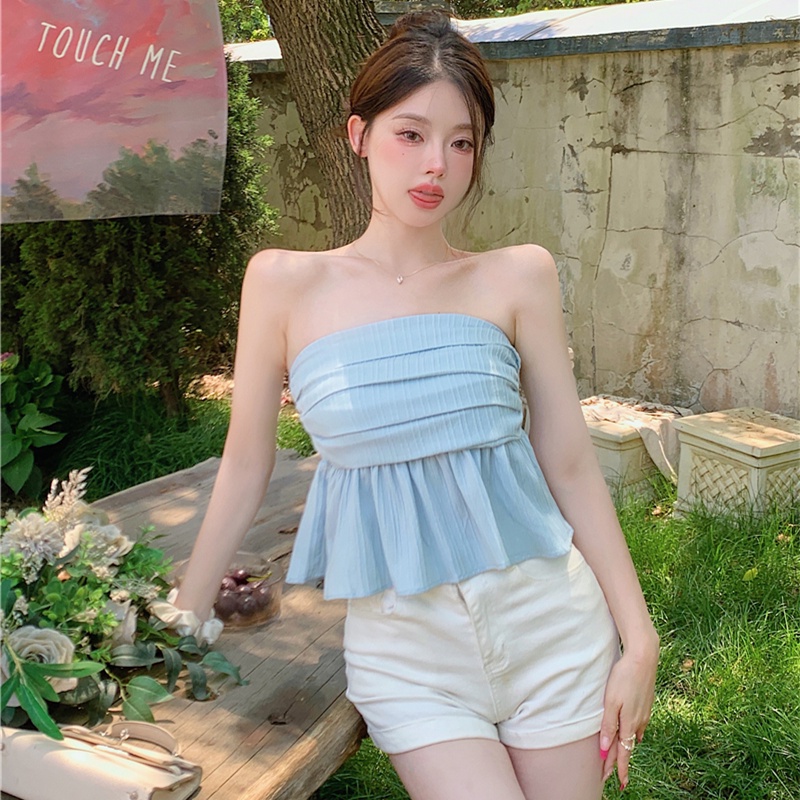 Áo Ống Màu Trơn Không Tay Thời Trang Mùa Hè Cho Nữ