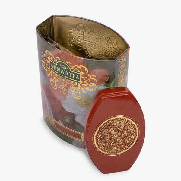 Trà Lá Pha Ấm Buổi Sáng Anh Quốc Hộp Thiếc Bầu Dục - Ahmad English Breakfast Tea (Trà Lá Pha Ấm – 100g Trà/Hộp)