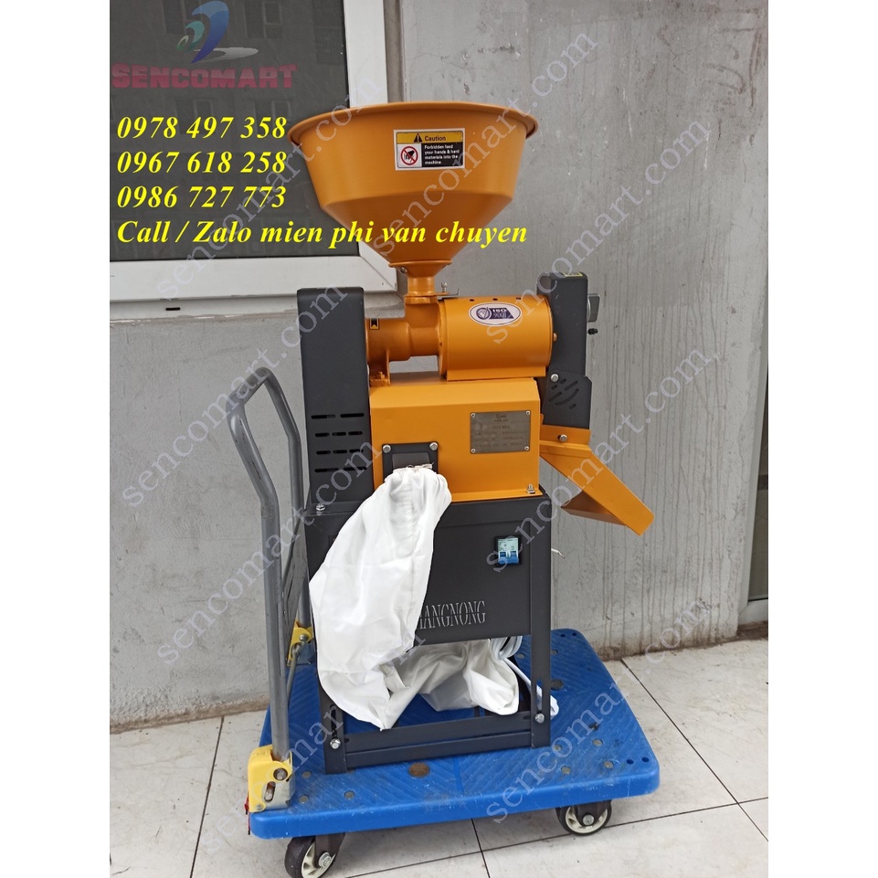 Máy chà lúa gia đình, máy xay lúa xát gạo mini. Động cơ 100% dây đồng