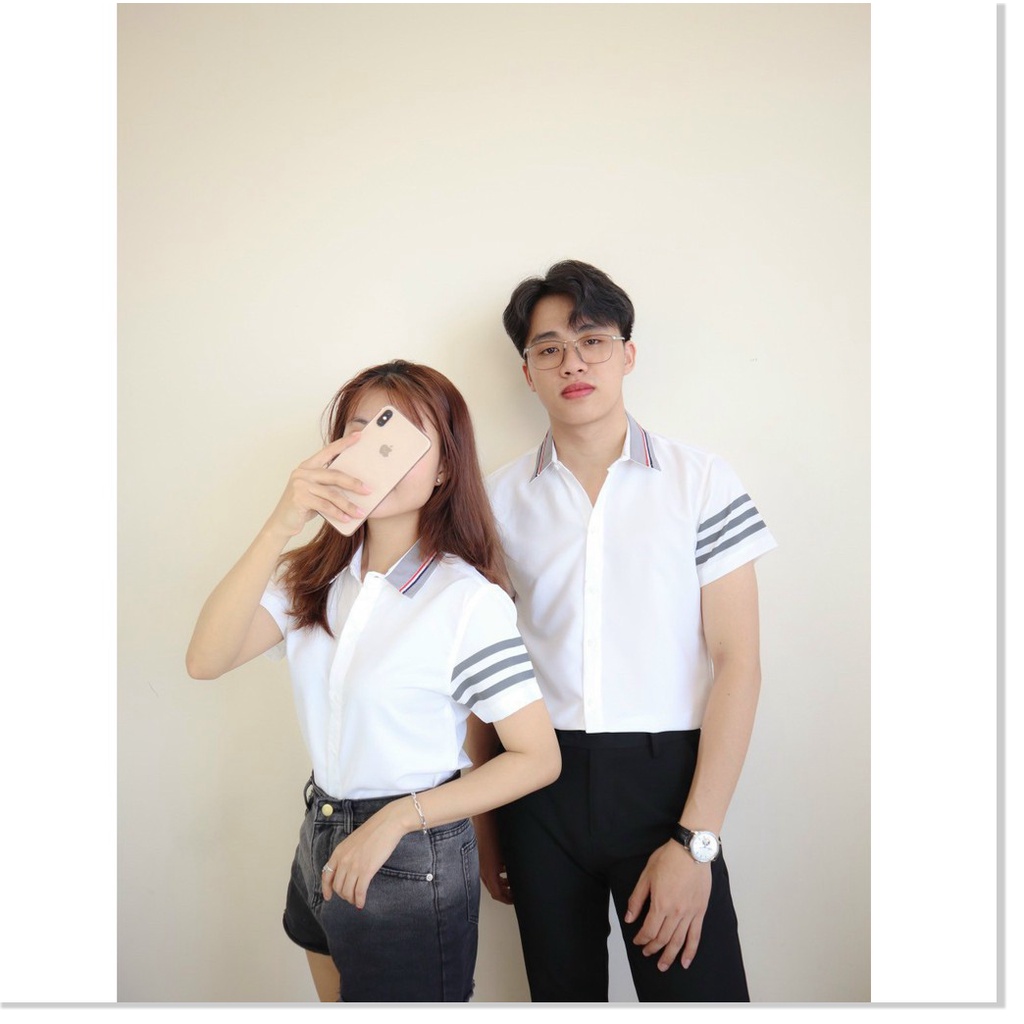 Áo sơ mi in thêu ngắn tay dành cho các bạn nam nữ KOKO MI