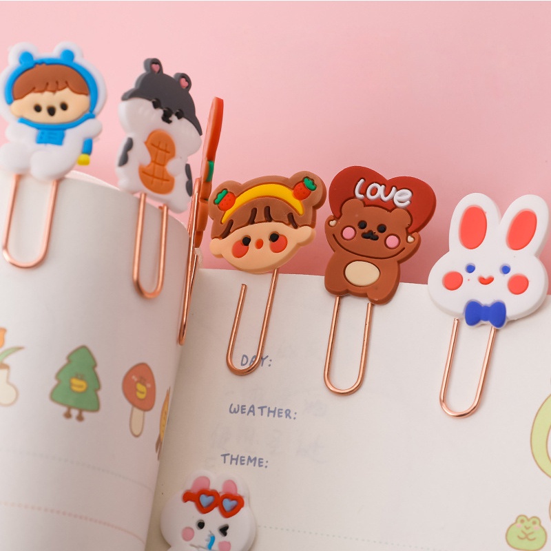 1 Kẹp Giấy Kim Loại Họa Tiết Dễ Thương