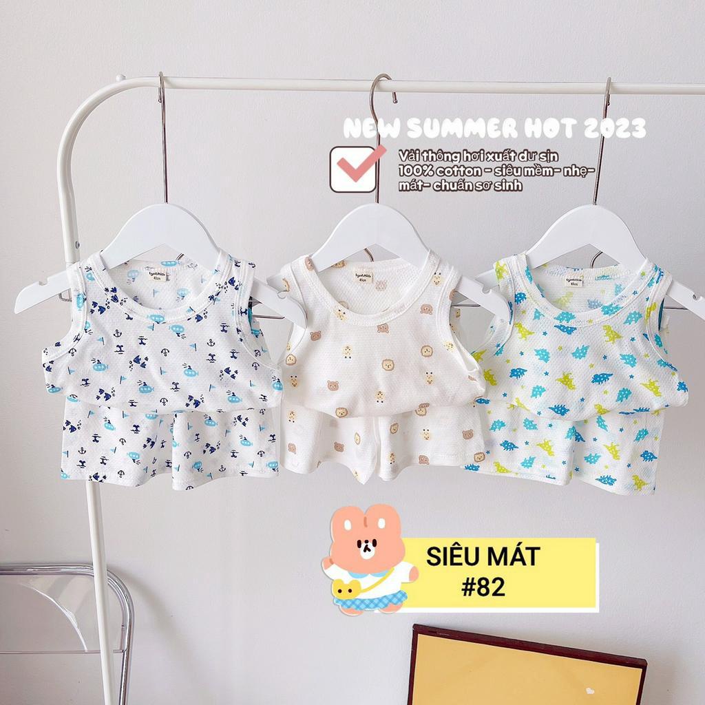 (set 3 bộ ) Link 3 , set quần áo ba lỗ bé trai , đồ bộ bé trai mùa hè , chất liệu vải thông hơi siêu mềm mát , 8-16kg