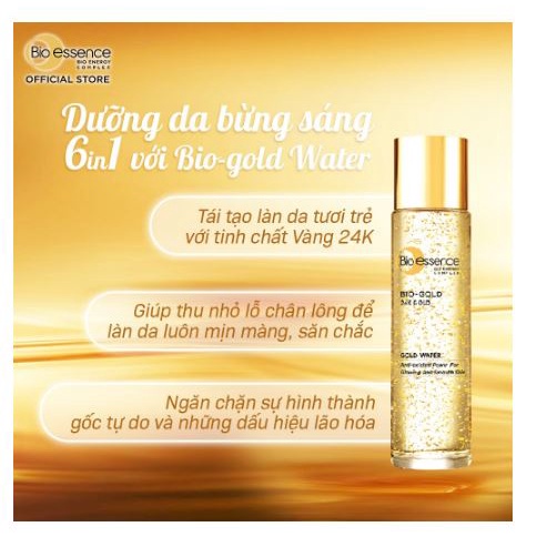 Nước dưỡng ngăn ngừa lão hóa Bio Essence Bio-Gold Bio-Essence Gold chiết xuất vàng 24k 150ml