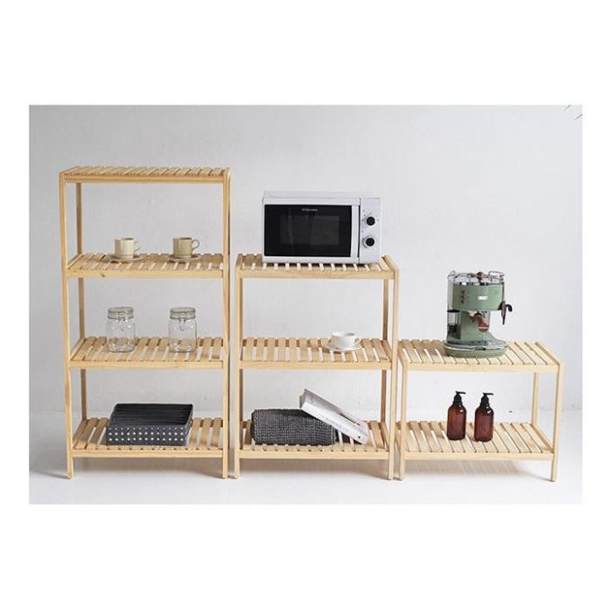 KỆ GỖ ĐỂ LÒ VI SÓNG 4 TẦNG - GỖ THÔNG NHẬP KHẨU - SIZE 60 X 114CM | BigBuy360 - bigbuy360.vn
