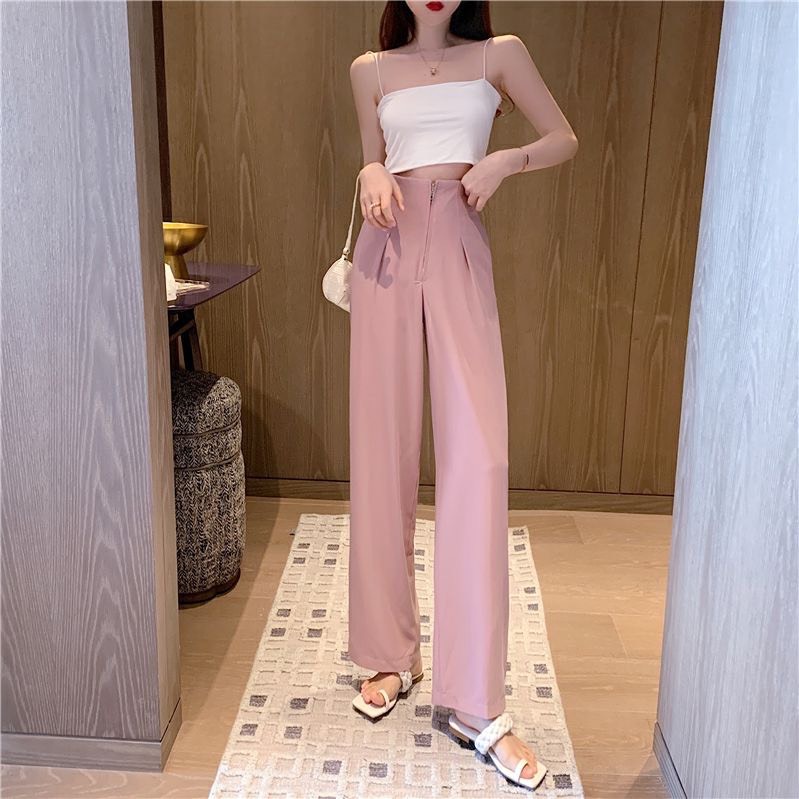 Quần Ống Rộng, Quần Suông Ống Đứng Loe Cạp Cao Culottes Ulzzang thời trang Quảng Châu