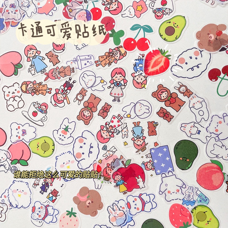 Sticker miếng dán cute chống nước, hình dán mũ bảo hiểm, laptop, điện thoại, vali