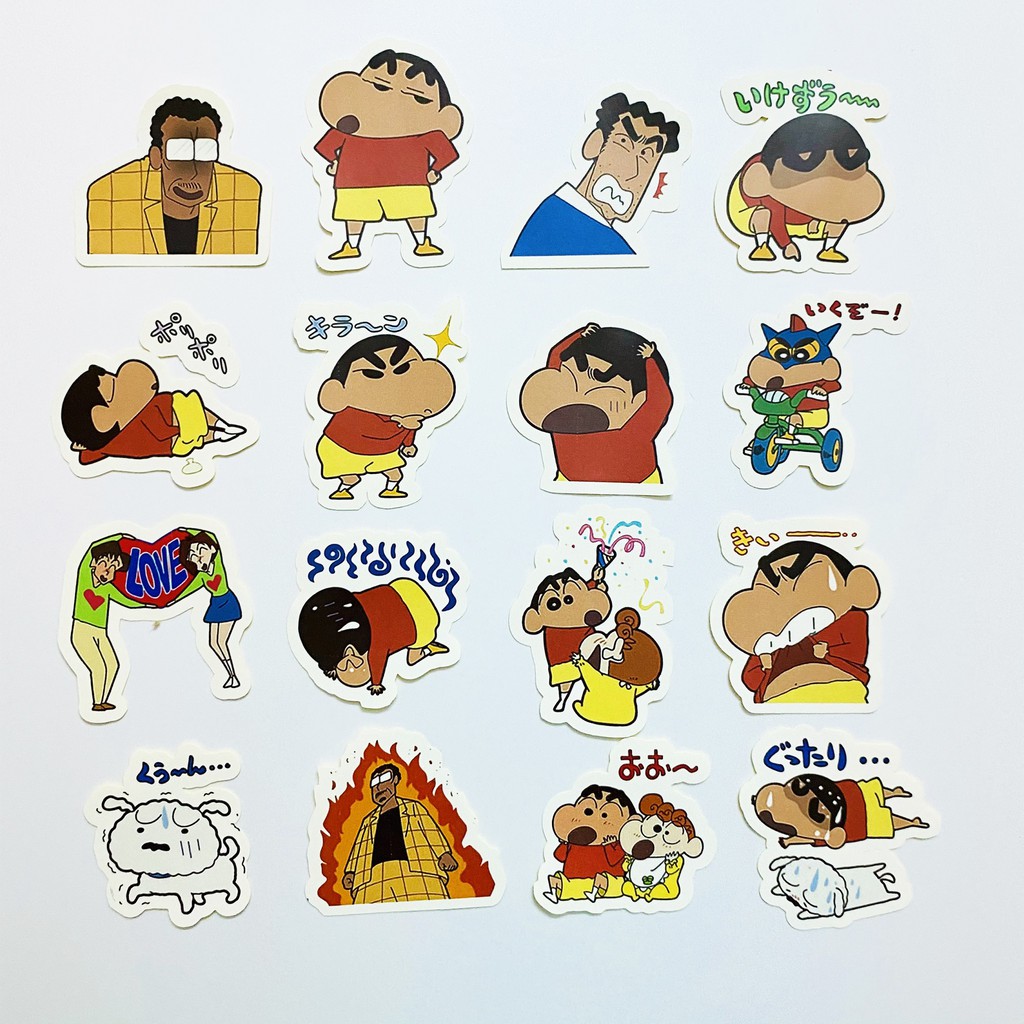 Sticker Shin-chan dán trang trí laptop, máy tính bỏ túi, vali, điện thoại, đàn ghita, hộp bút, trang trí sổ