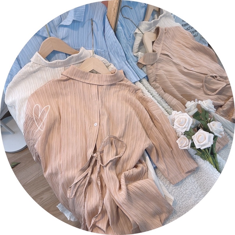 SET ÁO ĐŨI SƠ MI CỘT DÂY + QUẦN SHORT 3 MÀU