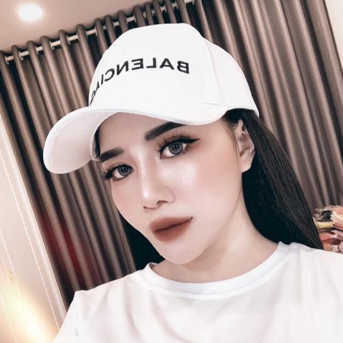 Mũ lưỡi trai Belen màu trắng logo thêu chỉ đen cá tính dành cho cả nam và nữ full hộp để làm quà tặng