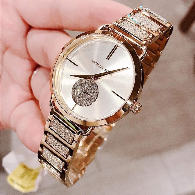 ♥️ĐỒNG HỒ NỮ MICHAEL KORS MK3852 Portia Gold Sunray Dial & Crystals Gold Stainless Steel Bracelet Ladies Watch 36.5mm♥️