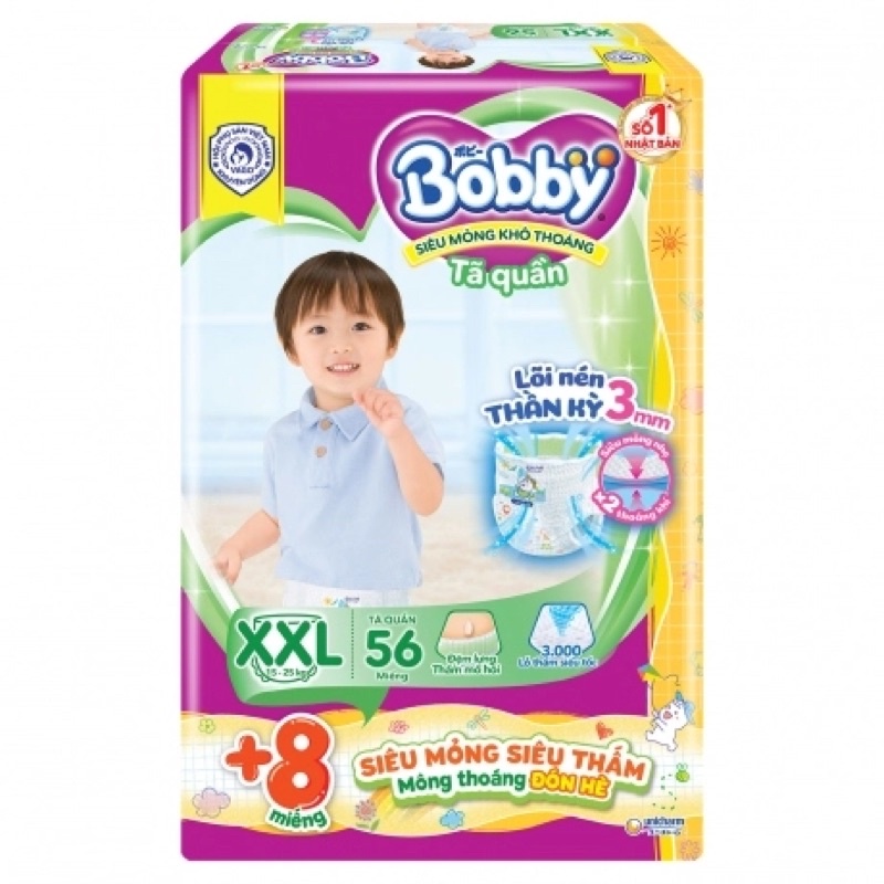 Tã Quần Bobby Gói Siêu Lớn XXL56 (56 Miếng)