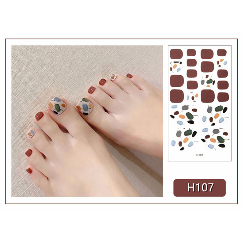 Set 22 Miếng Dán Móng Chân Nhãn Dán 3d Thời Trang Diy H101-120