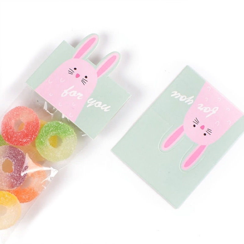 set 10 bộ túi kiếng kẹp giấy size 6 x 20 cm hình động vật