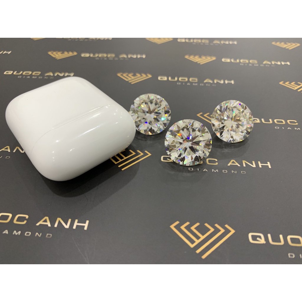 Kim cương nhân tạo Mỹ Moissanite nước D độ sạch FL, thử bút lên vạch đỏ