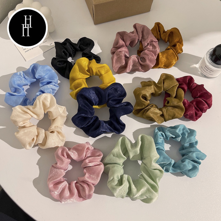 Cột tóc vải buộc tóc scrunchies 5 cái bất kỳ HTO15 Hỉn Hỉn Store