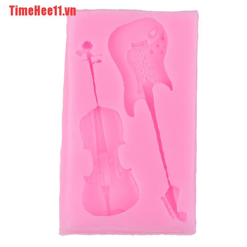 【TimeHee11】Musical Instrument Chocolate Silicone Mold Guitar And Violin Shape