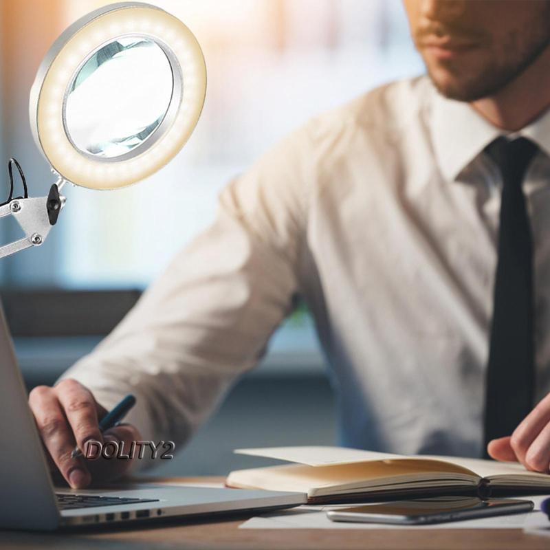 Kính Lúp Phóng Đại 5 Lần Có Kẹp Gắn Bàn Tiện Dụng
