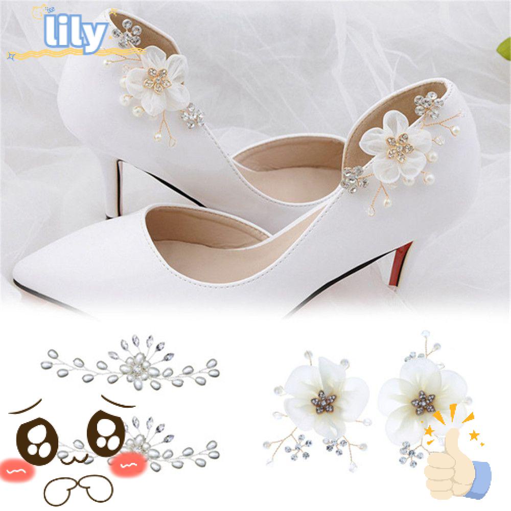 Hoa LILY Trang Trí Giày Cưới|Trâm Cài Áo Cô Dâu Đính Đá Sang Trọng