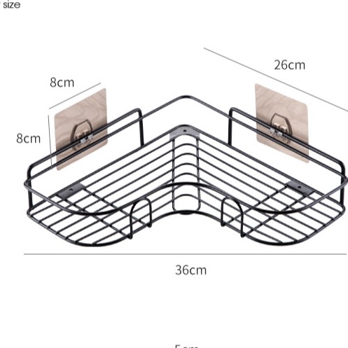 Kệ Góc Tường Màu Đen Trắng Bằng Thép Sơn Tĩnh Điện Decor Trang Trí Nhà Tắm Phòng Ngủ