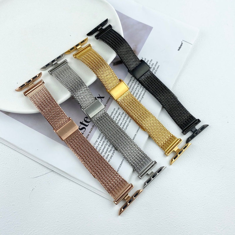 Vòng Đeo Tay Bằng Thép Không Gỉ Mỏng Dành Cho apple watch 7 6 5 4 se 40mm 44 45mm iwatch series 3 38 41 42mm