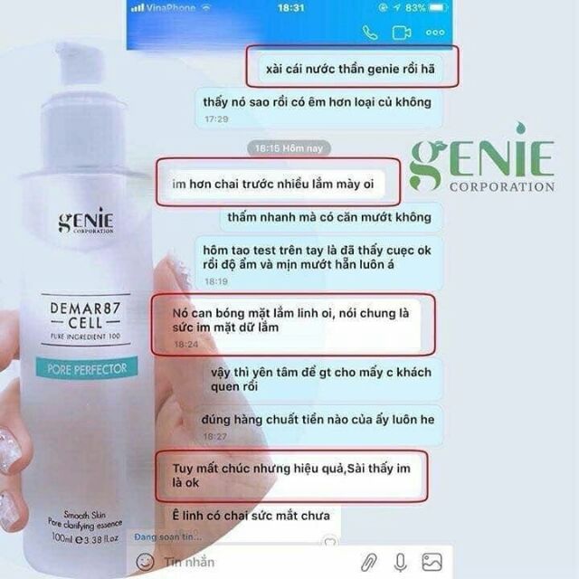 Nước thần kiêm xịt khoáng se khít lỗ chân lông Genie Demar87 Cell Pore Perfector | BigBuy360 - bigbuy360.vn