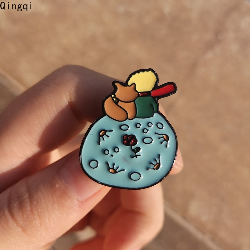 Trâm cài áo Miss Zoe họa tiết hoạt hình hoàng tử bé và chú cáo nhỏ nhiều màu sắc dùng làm quà tặng cho bạn bè