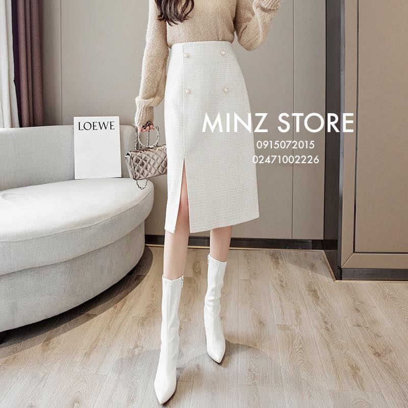 Chân váy kim tuyến 4 cúc #6205 (2 màu) | BigBuy360 - bigbuy360.vn