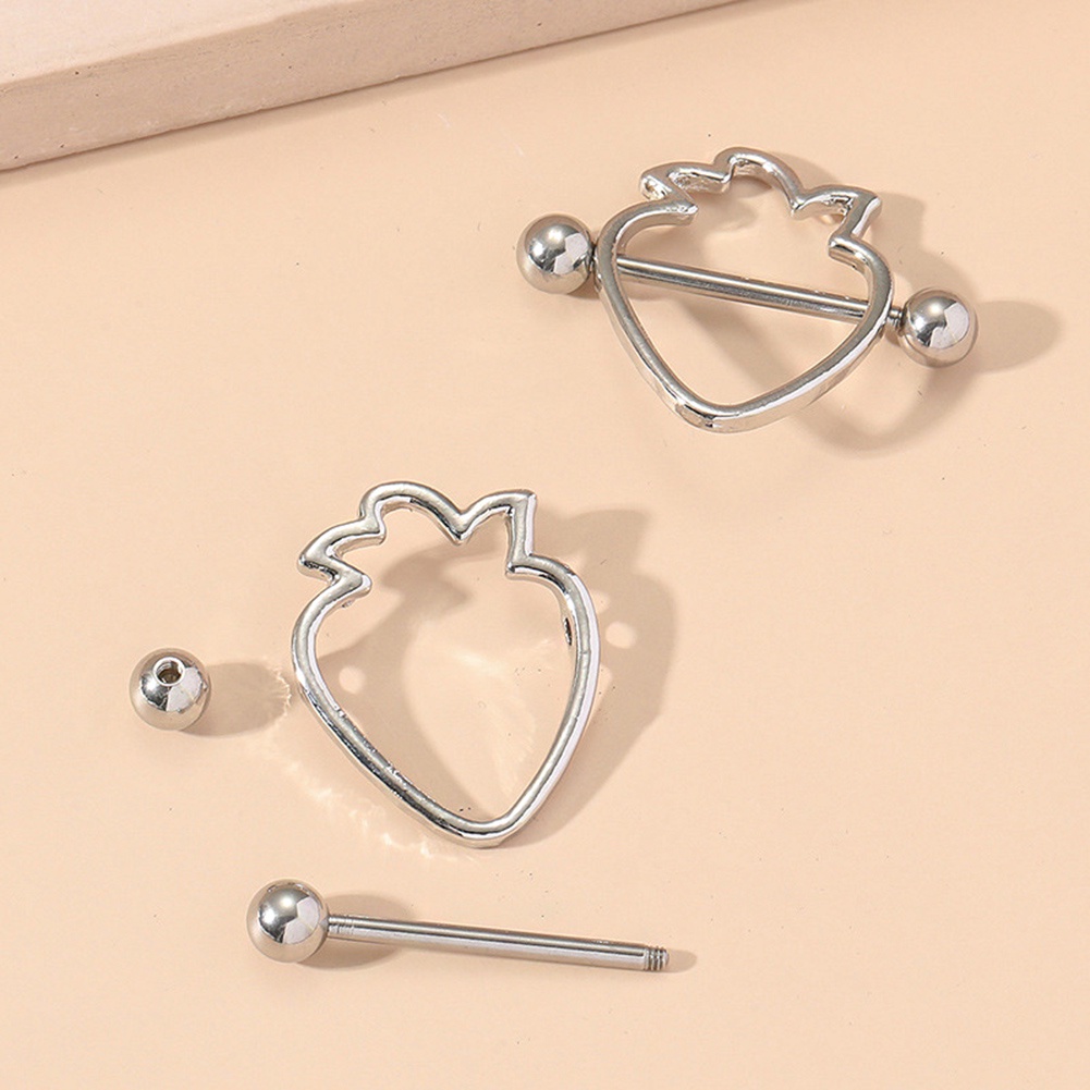 Set 2 Khuyên Nhũ Hoa Bằng Thép Không Gỉ Cá Tính