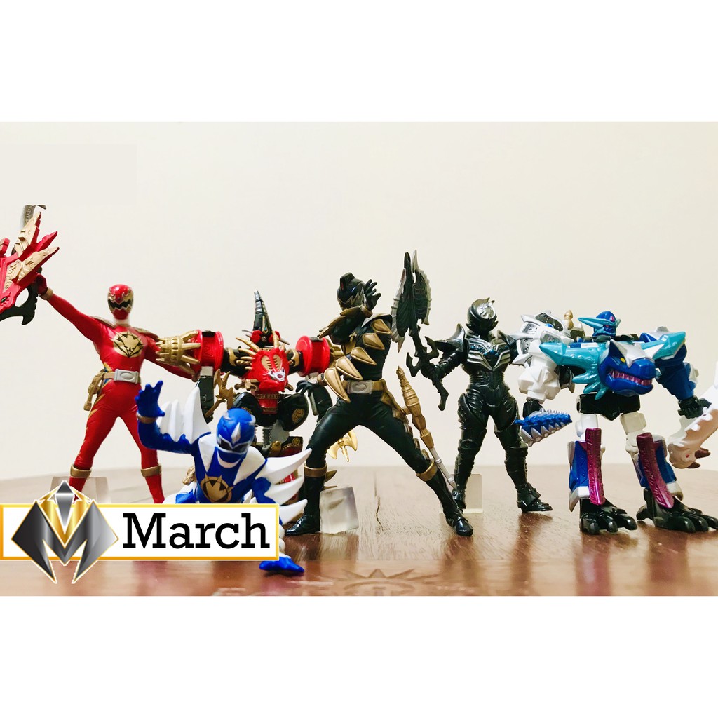 [Hiếm-Mới-Có sẵn] Mô hình tĩnh siêu nhân BANDAI HG Super Sentai Abaranger - Power Ranger Dino Thunder set 3