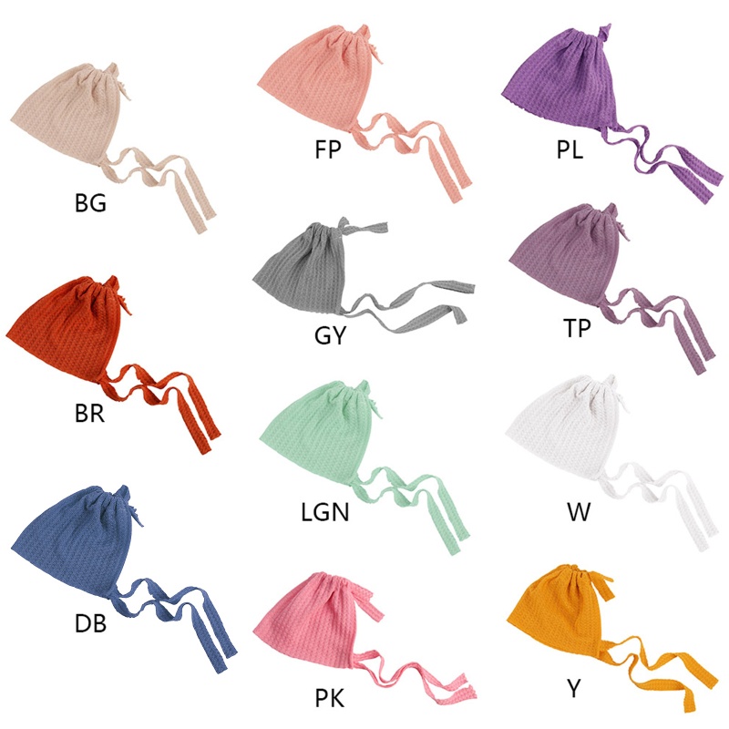 Mũ len có dây cột dùng làm phụ kiện chụp ảnh cho bé sơ sinh