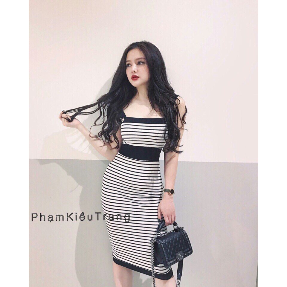 Đầm ôm kẻ ngang (chất đẹp)