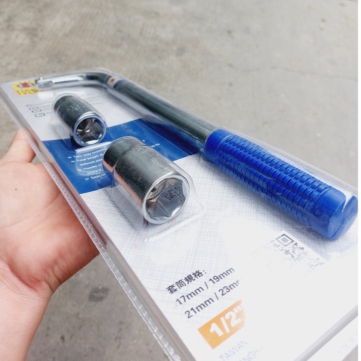 Bộ Típ, Cây Xiết Ốc L 1/2&quot; Tháo Mâm Xe Đầu Típ 2 Đầu (17*19mm)-(21*23mm) F0033 CMART