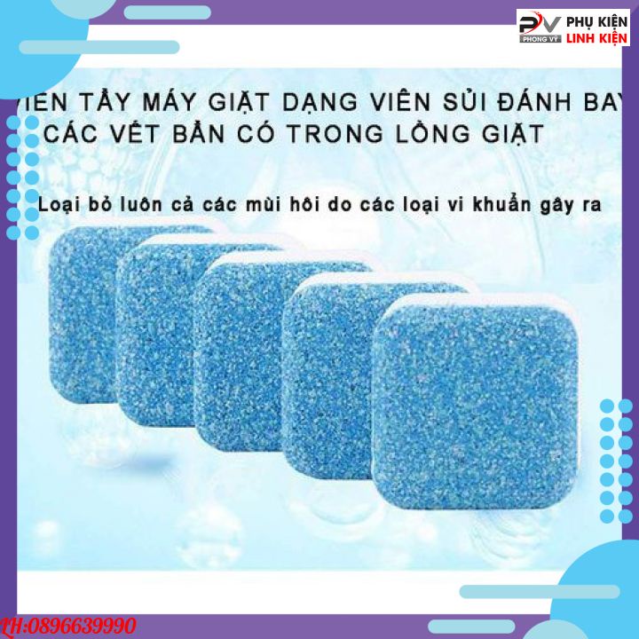 Hộp 12 viên tẩy lồng máy giặt khử sạch cặn bẩn, vệ sinh máy giặt và khử mùi lồng máy