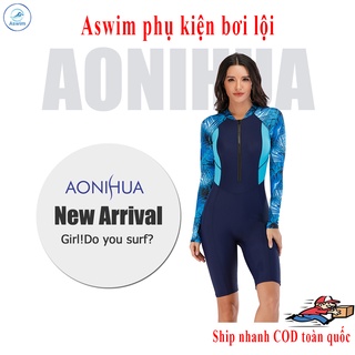 Đồ bơi liền thân, đồ bơi liền thân nữ quần lửng, chất liệu co dãn, thoải mái vận động, có size từ 42 đến 76kg