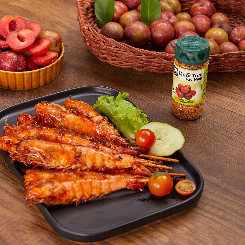 Muối tôm Tây Ninh Dh Foods đặc sản muối chấm hoa quả, rau củ luộc hấp 60g/ 80g/ 110g